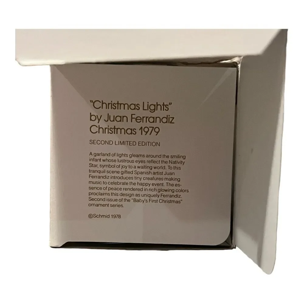 Schmid Juan Ferrandiz Christmas Lights Glass Ornament W Box 1979